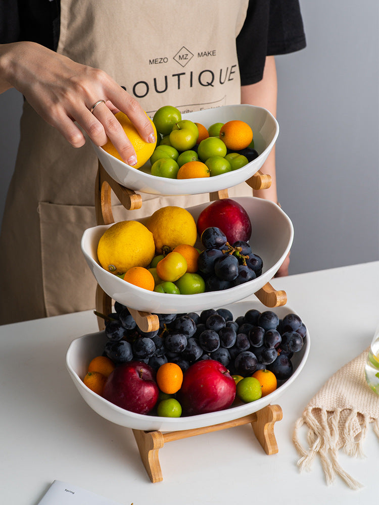 Nordic Ceramic 3-Tier Fruit Plate & Candy Serving Stand