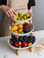 Nordic Ceramic 3-Tier Fruit Plate & Candy Serving Stand