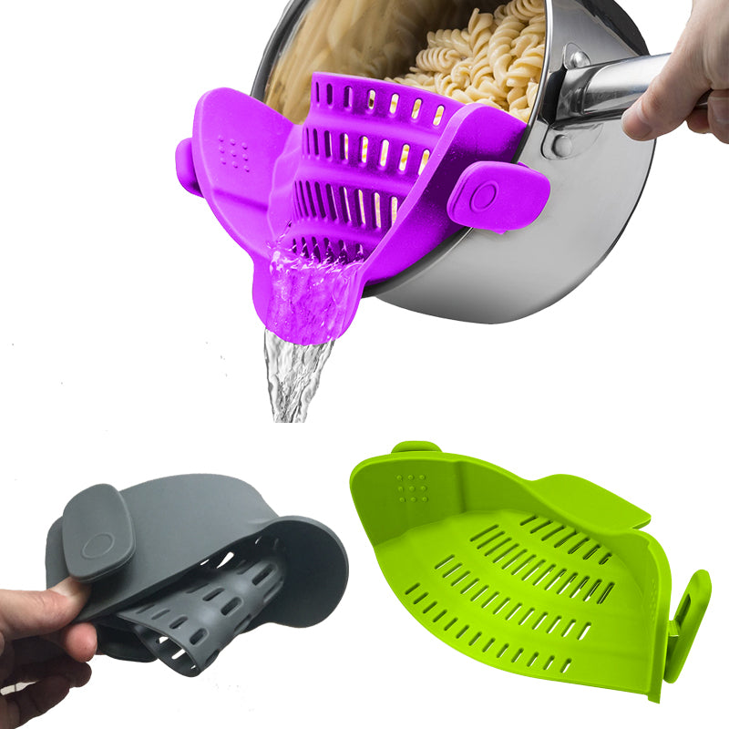 Silicone Clip-on Pot Strainer & Pasta Colander