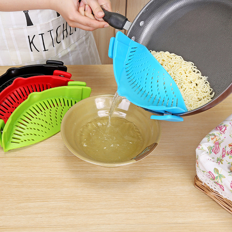 Silicone Clip-on Pot Strainer & Pasta Colander
