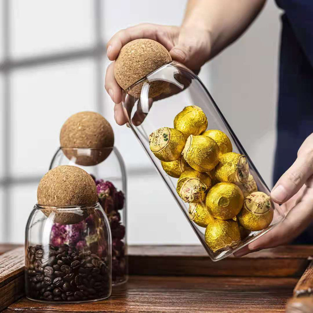 Minimalist Glass Storage Ball Jar Set