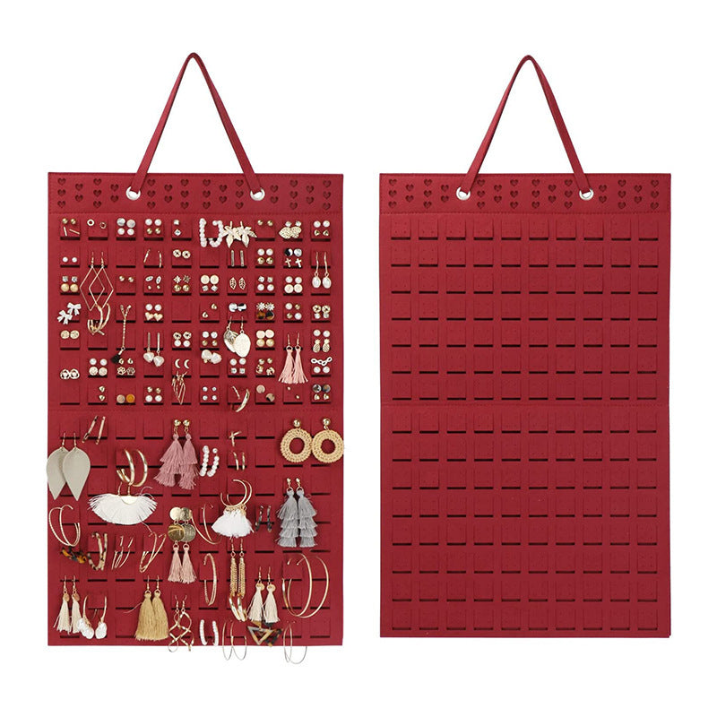 Necklace Ring Felt Pouch Stud Earrings Organization Hanging Bags Bracelet Storage Bag Wall-mounted