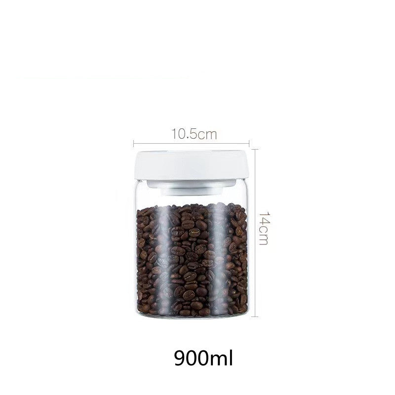 Vacuum Sealed Glass Coffee Bean Canister