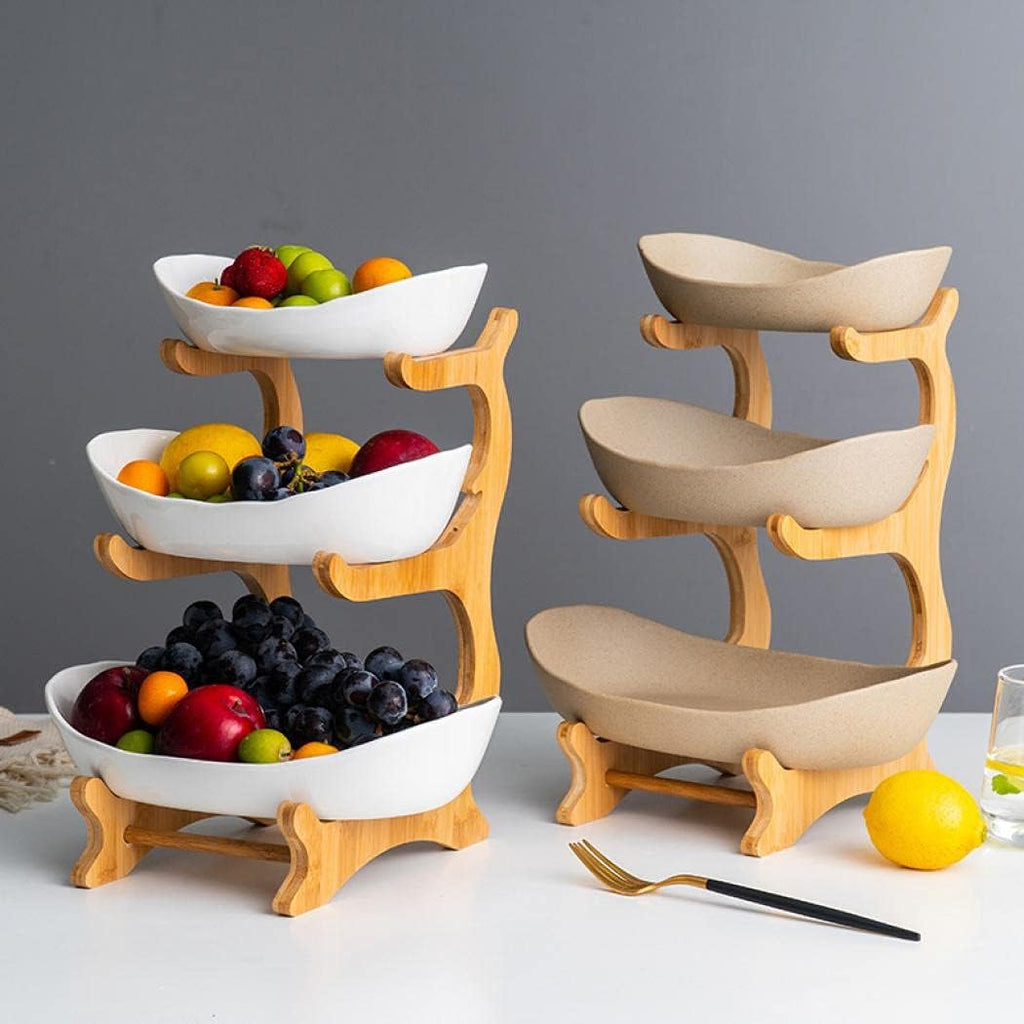 Nordic Ceramic 3-Tier Fruit Plate & Candy Serving Stand