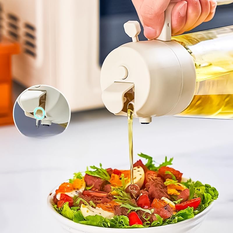 2-in-1 Olive Oil Sprayer & Dispenser Bottle