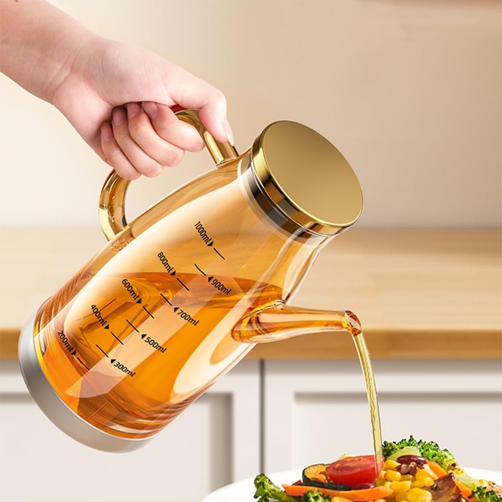 Amber Borosilicate Glass Oil Dispenser Bottle