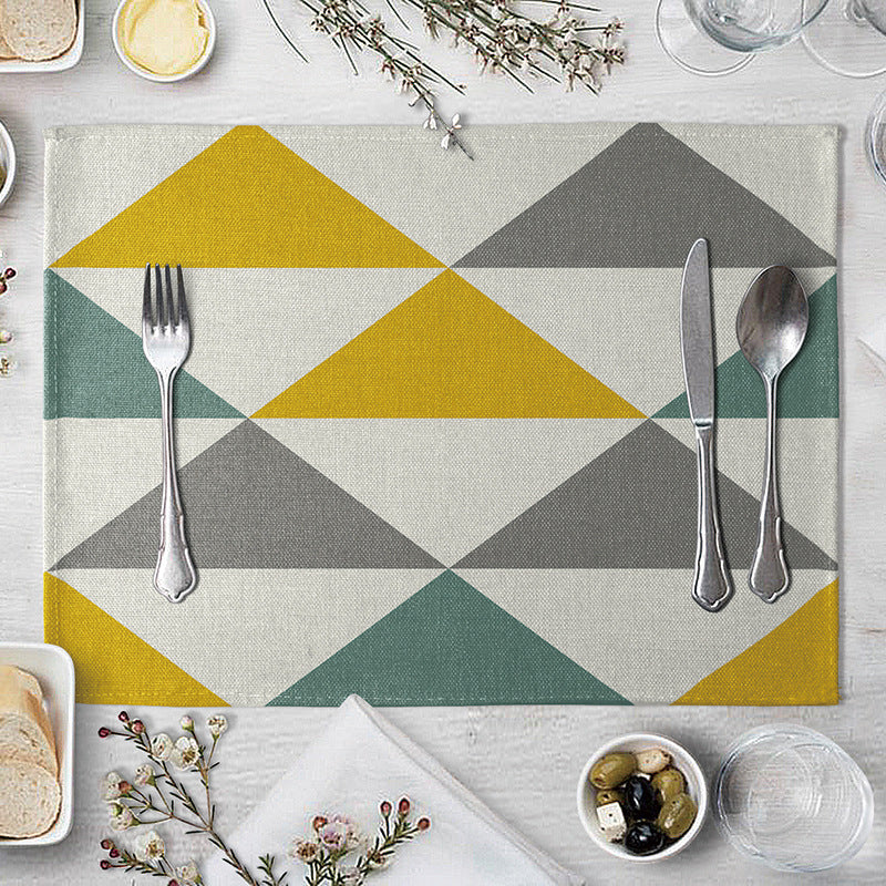 Geometric Pattern Dining Table Placemat Kitchen Supplies