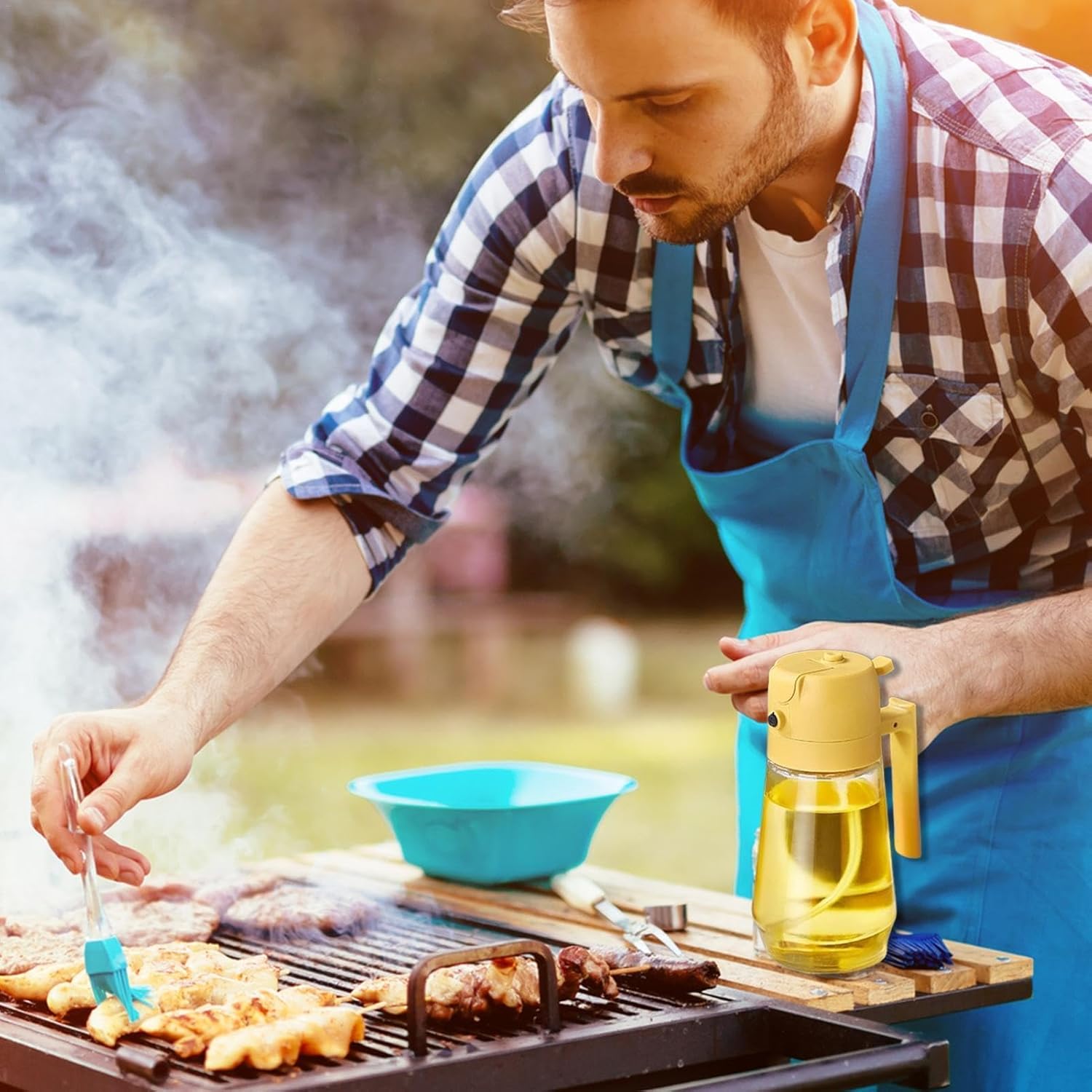 2-in-1 Olive Oil Sprayer & Dispenser Bottle