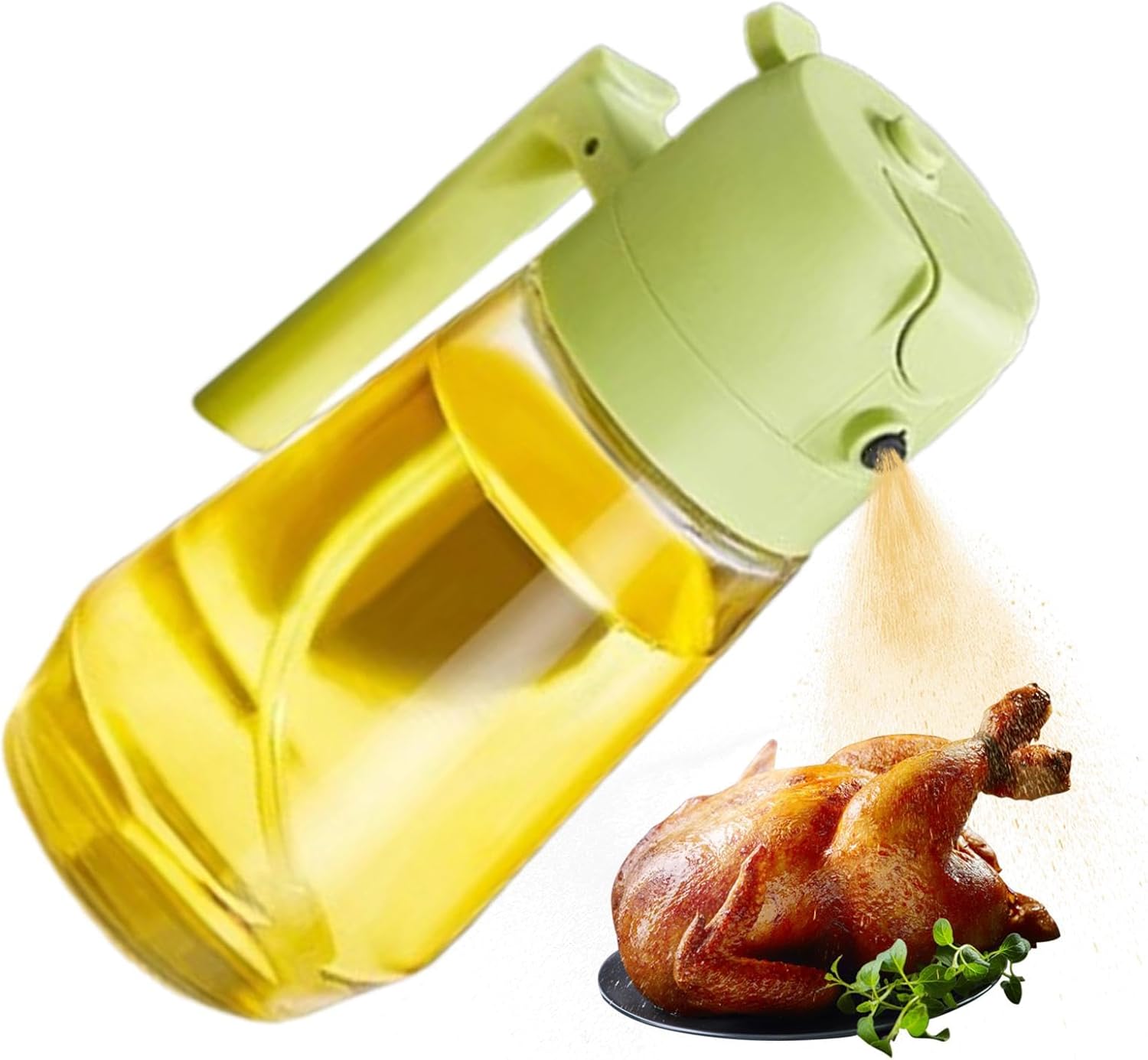 2-in-1 Olive Oil Sprayer & Dispenser Bottle