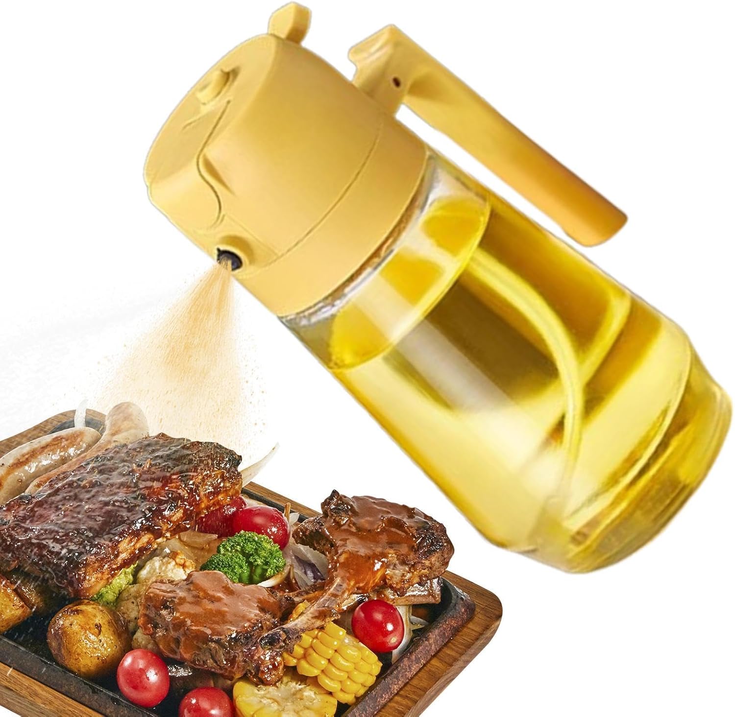 2-in-1 Olive Oil Sprayer & Dispenser Bottle