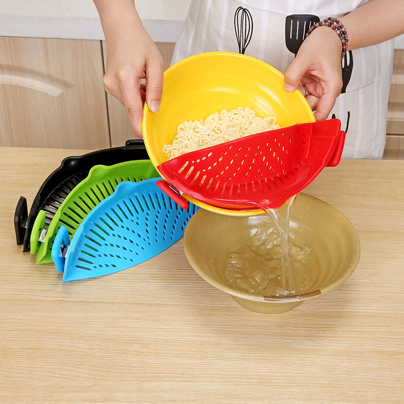 Silicone Clip-on Pot Strainer & Pasta Colander