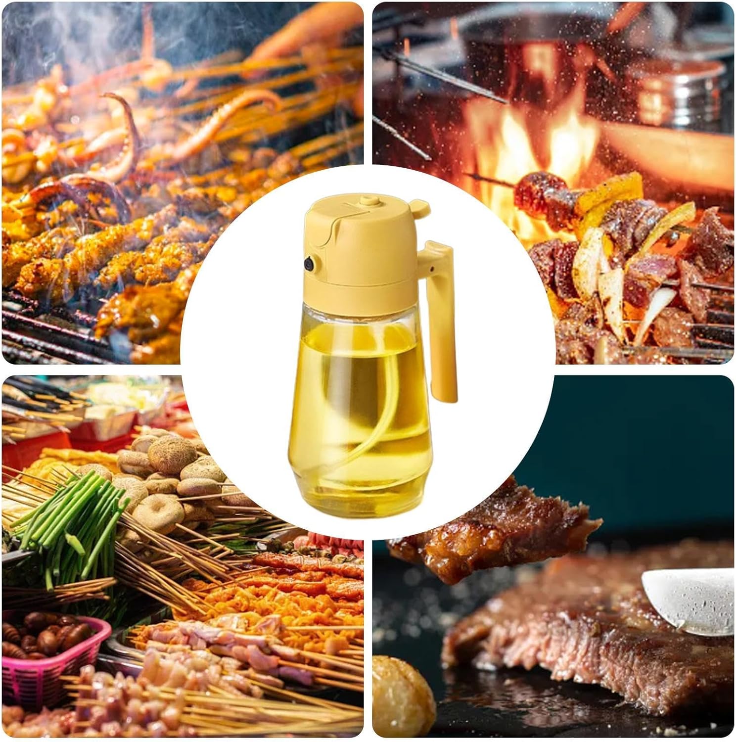 2-in-1 Olive Oil Sprayer & Dispenser Bottle