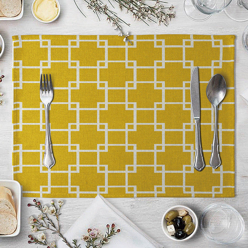 Geometric Pattern Dining Table Placemat Kitchen Supplies