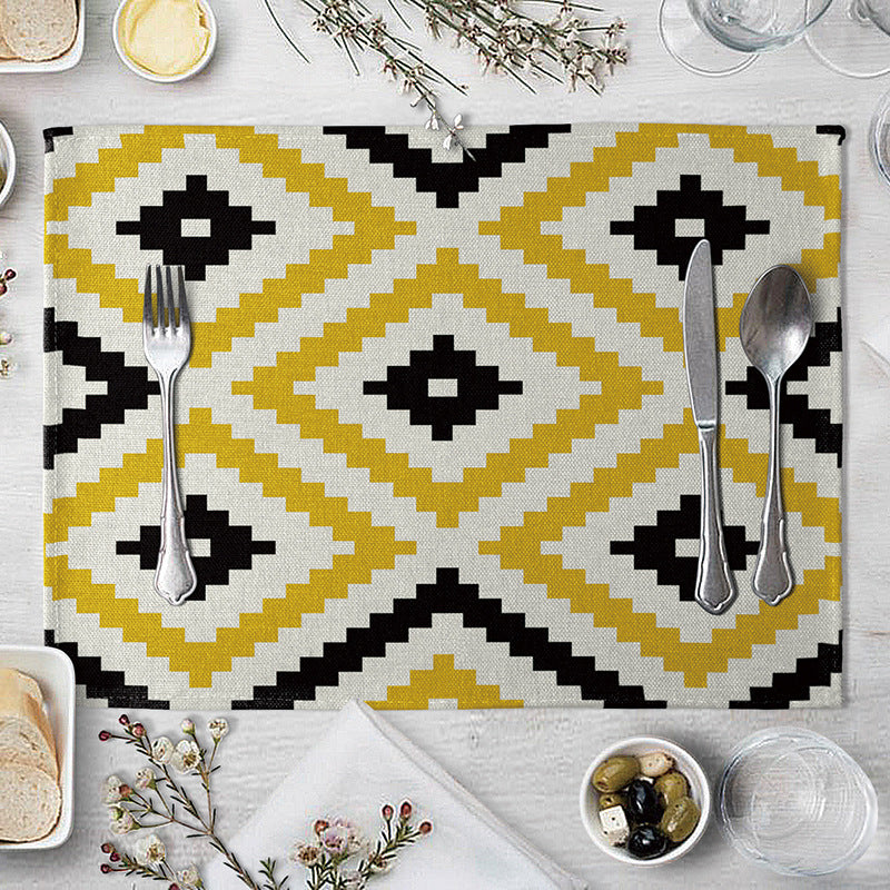 Geometric Pattern Dining Table Placemat Kitchen Supplies