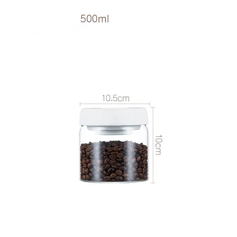 Vacuum Sealed Glass Coffee Bean Canister