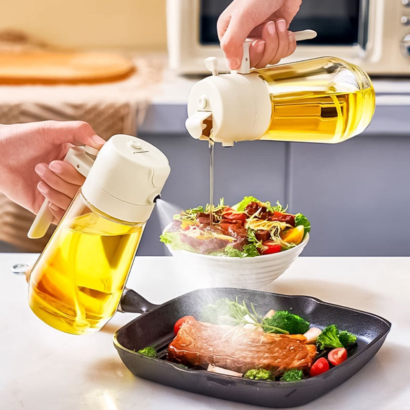 2-in-1 Olive Oil Sprayer & Dispenser Bottle